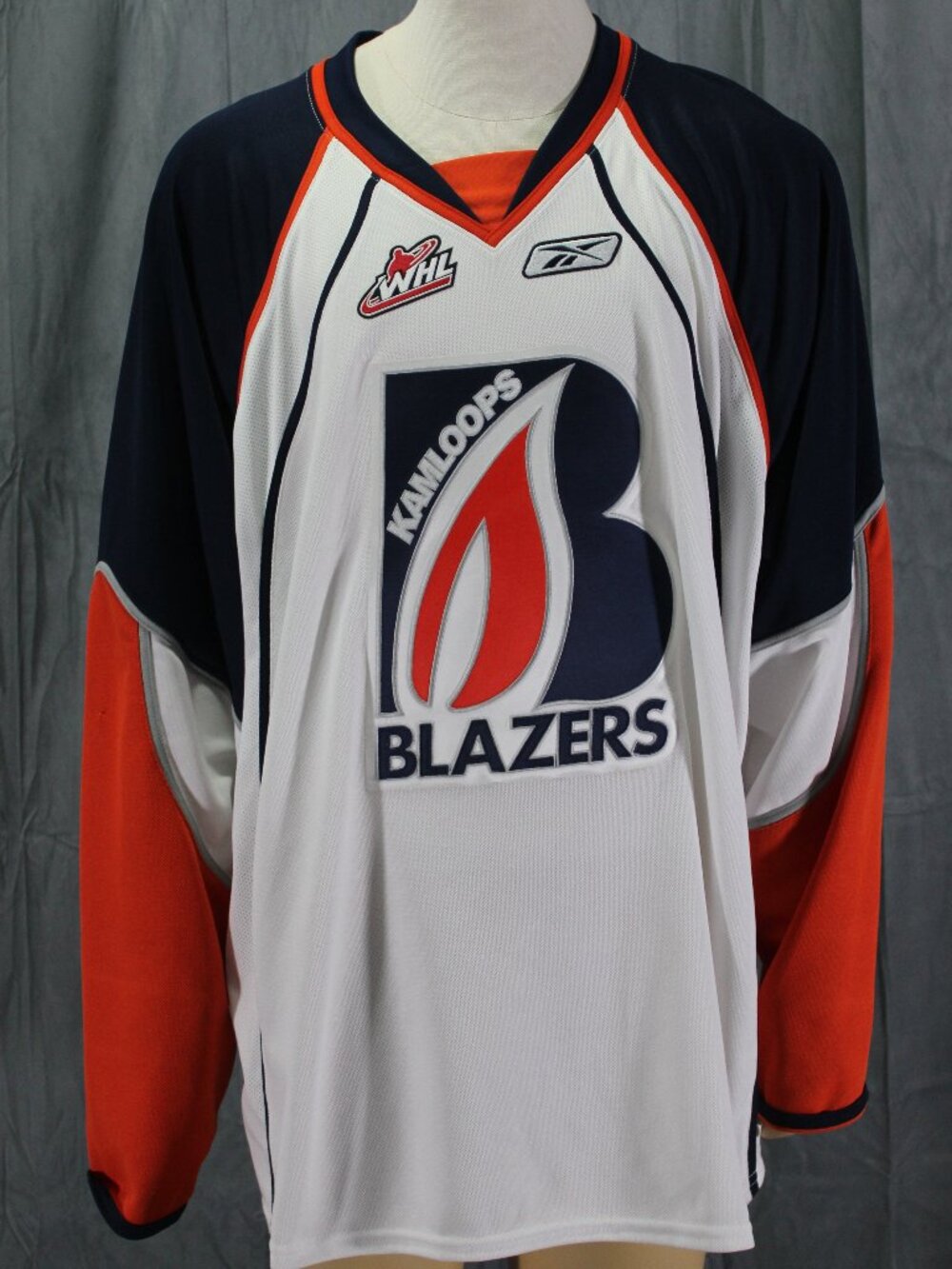 Kamloops Blazers Jersey (Retro) - Away White by Reebok - Men's 2XL